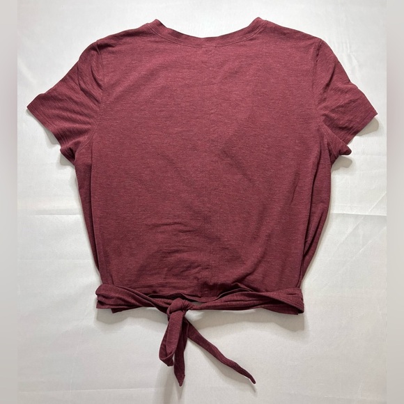 Lululemon Time To Restore Short Sleeve | Heathered Dark Sport Red | Size 6 - Picture 7 of 9